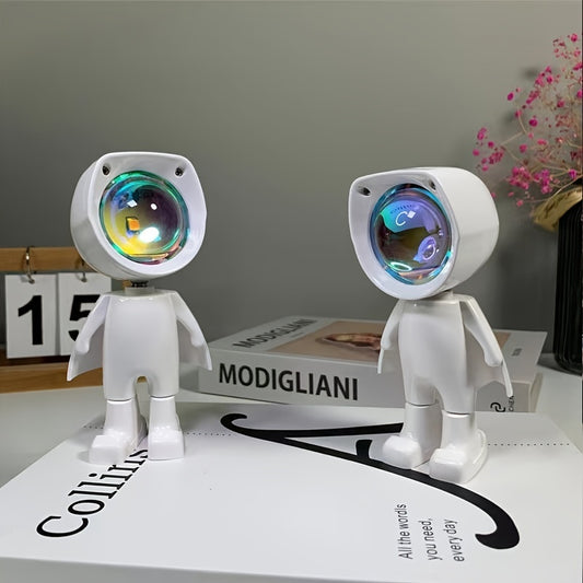 • Lampă decorativă astronaut cu proiecție de apus curcubeu