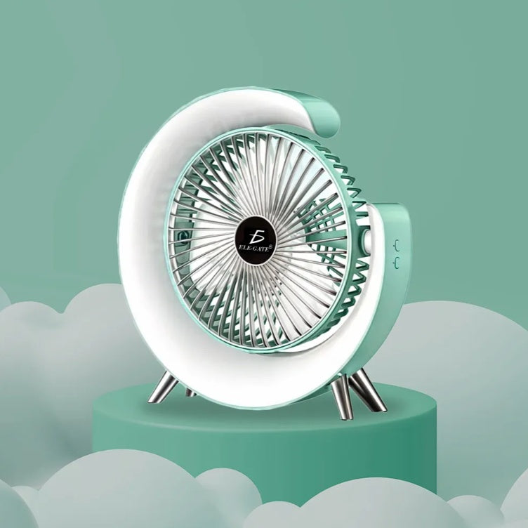 Ventilator de birou silențios, cu iluminare LED RGB și 3 viteze reglabile