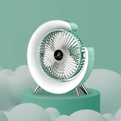 Ventilator de birou silențios, cu iluminare LED RGB și 3 viteze reglabile