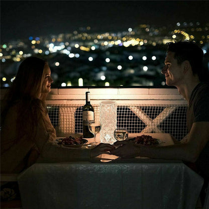 Lampă decorativă cu LED – Cristal tip diamant, lumină ambientală în formă de trandafir